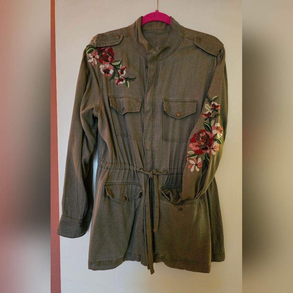 Johnny Was Style Embroidered Women's Army Jacket S